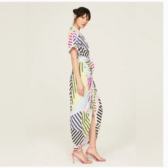 NWT - Le Superbe Miko Sundress Sun Dress Hi-Lo Hem Stripe Multi - Size 4 - Picture 3 of 8